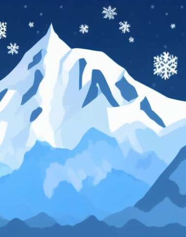 A snow on the mountain range in the winter