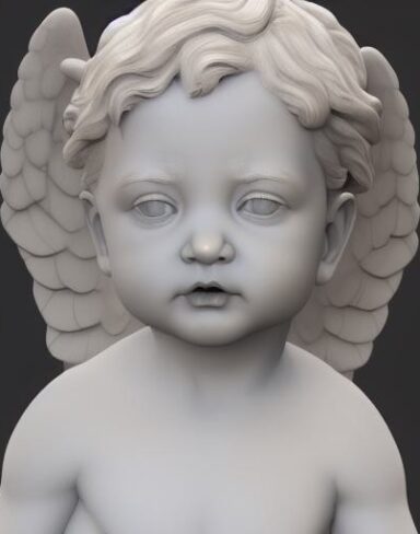 A statue of the angel baby