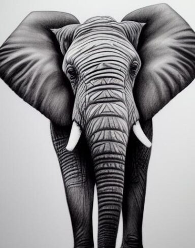 An art drawing of an elephant
