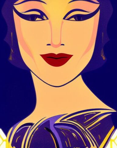 Art deco poster with a woman’s face