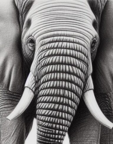 Art drawing of an elephant