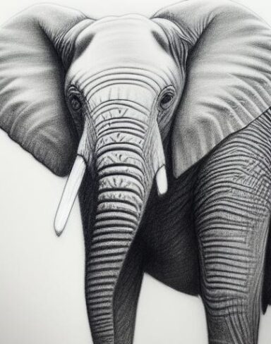 Art drawing of the elephant