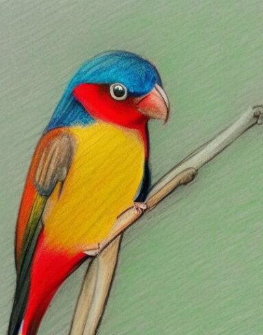 Colorful bird sitting on top of a tree branch