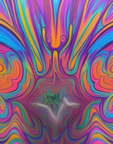 Psychedelic art wall painting
