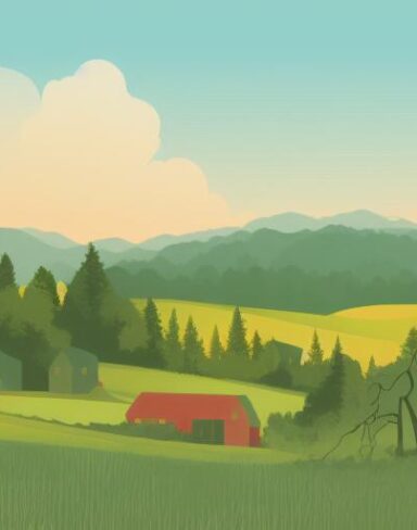 Rural landscape scene with some hills