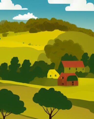 Rural landscape with several hills