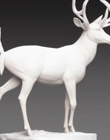 Simple sculpture statue of a deer