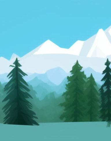 Snow on the mountain range with trees