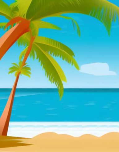The palm tree sitting on top of a beach