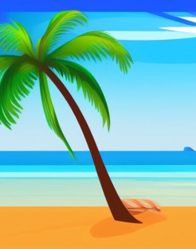 The palm tree sitting on top of a beach