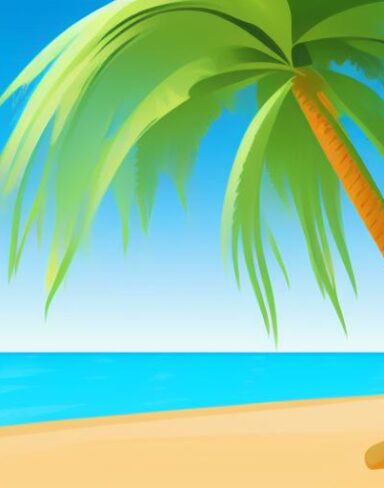 The palm tree sitting on top of a beach