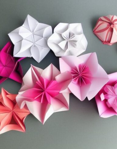 Various sizes paper flowers