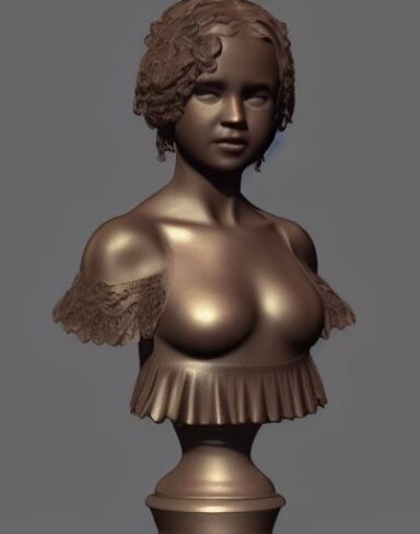 A bronze bust of girl