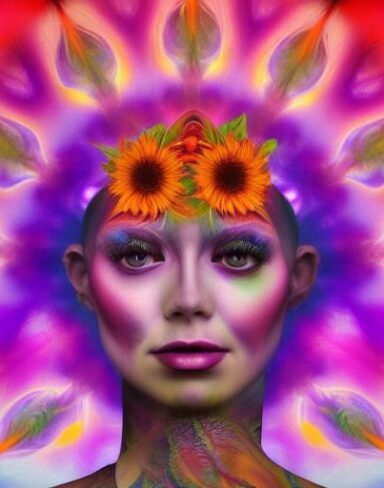 A digital Psychedelic painting inspired by Amanda Sage