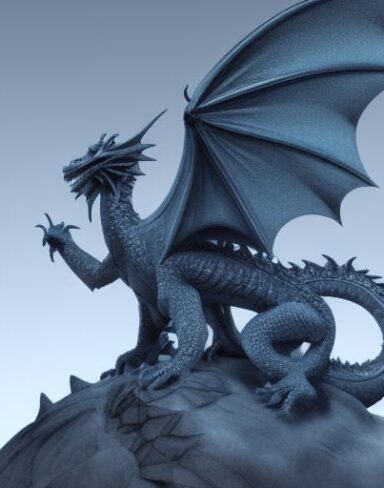 A dragon ice carving sculpture