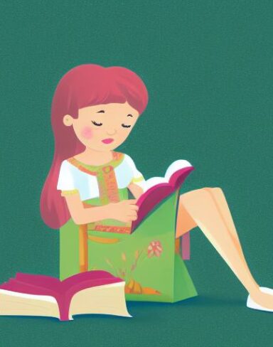 A girl reading a book