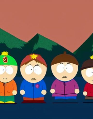 A group of cartoon characters south park from American animated television