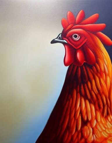 A painting of hen
