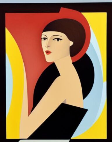 A painting of one woman