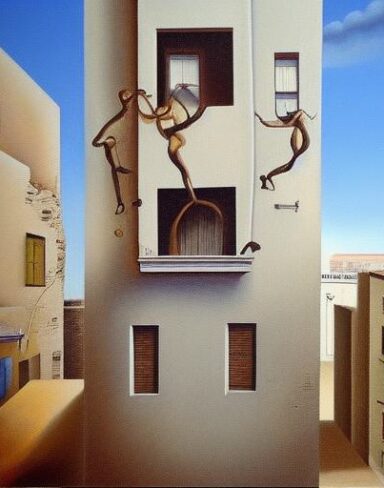 A painting on the side of a building