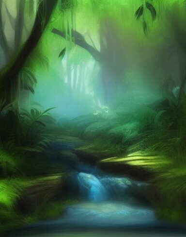 A stream running through forest