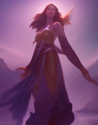 A woman standing near river with stars