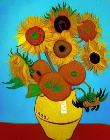Art painting of sunflowers