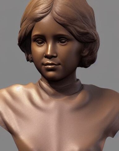 Bronze bust of the young girl
