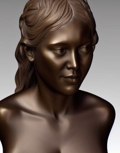Bronze bust of young lady