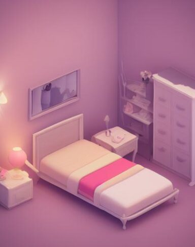 Cute isometric bedroom