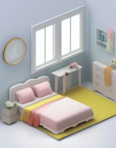 Cute isometric bedroom