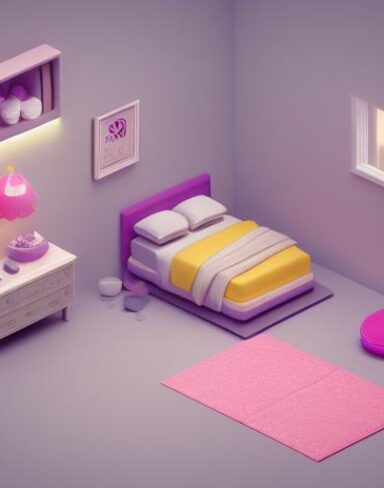Cute isometric bedroom