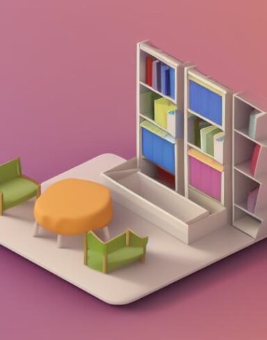 Cute isometric classroom