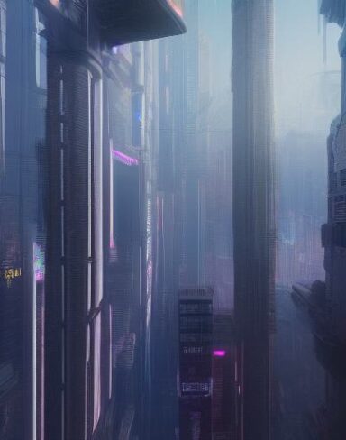 Digital city filled with some tall buildings