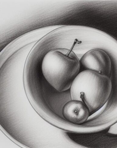 Drawing of fruit bowl