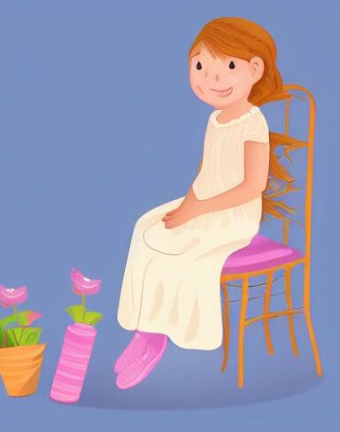 Girl sitting on a chair