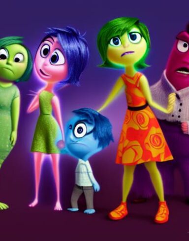Inside out Disney characters in a movie