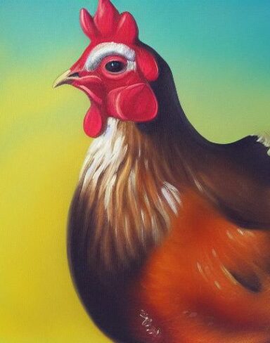 Painting of a hen