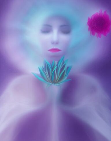 The artwork is a digital painting inspired by Amanda Sage