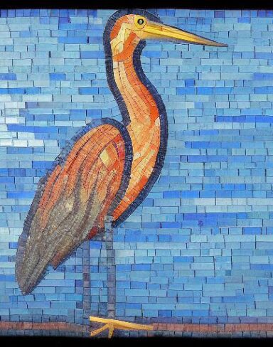 The bird standing in the water