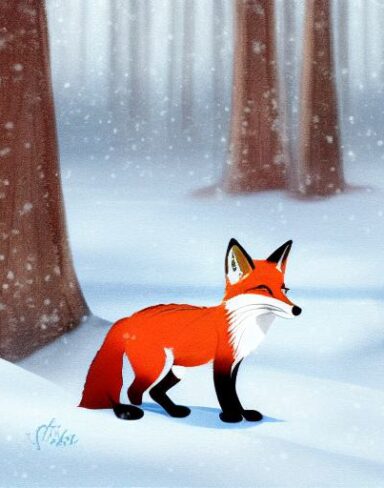 The fox in the snow