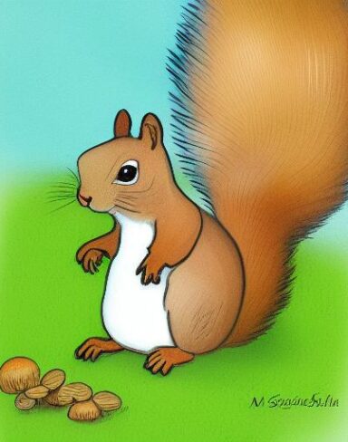 The squirrels and mushroom