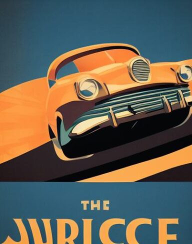 The vintage poster advertising automobile