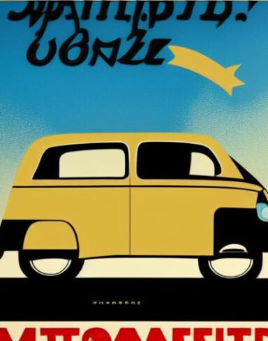 The vintage poster of a vehicle