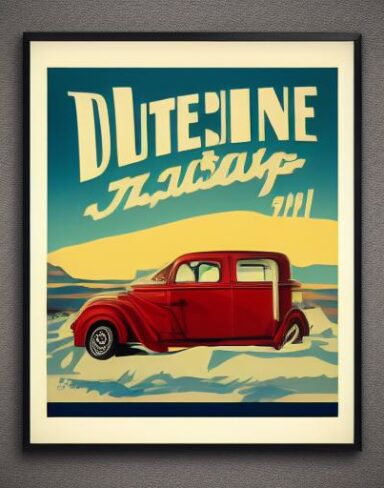 Vintage poster advertising vehicle