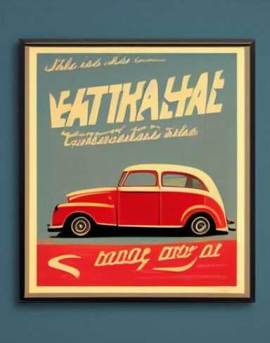 Vintage poster advertising vehicle
