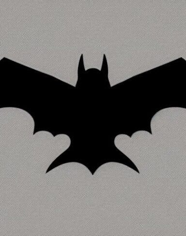 A black bat on a white background