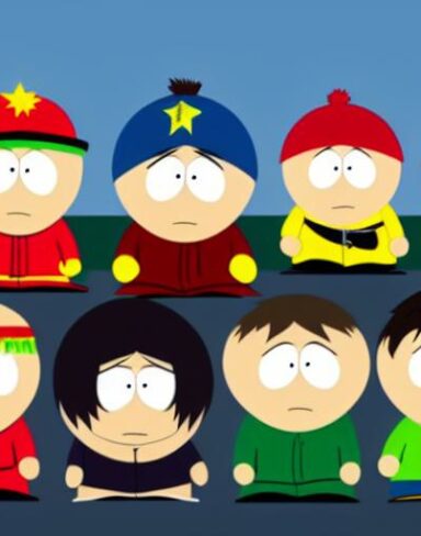 A group of cartoon characters south park of American animated television
