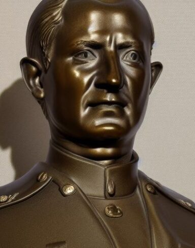 A male bust in a military uniform