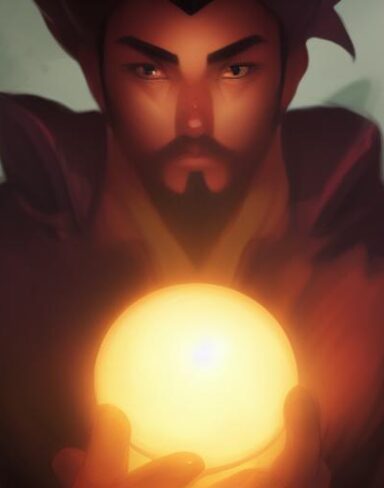 A man holding a glowing ball in his hand